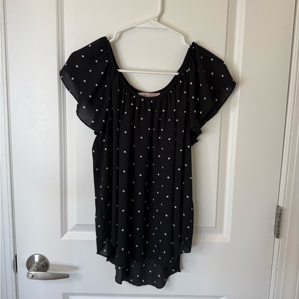 Philosophy Black and White Polka Dot Blouse